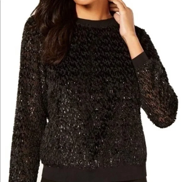 Trina Turk blanc Noir Sweater Black S NWT - Picture 2 of 5